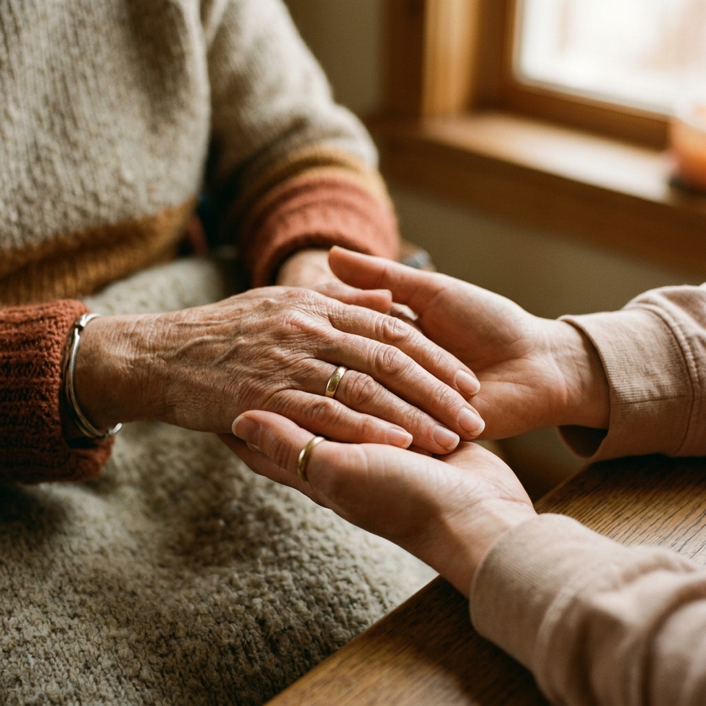 Supportive hands showing community unity